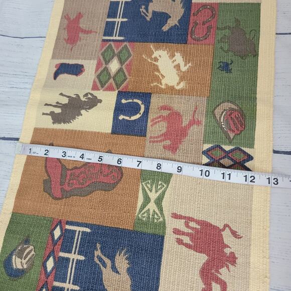 Villa by Classic Home 13x72 Rodeo Table Runner Southwestern Equestrian Fringe - Picture 6 of 7